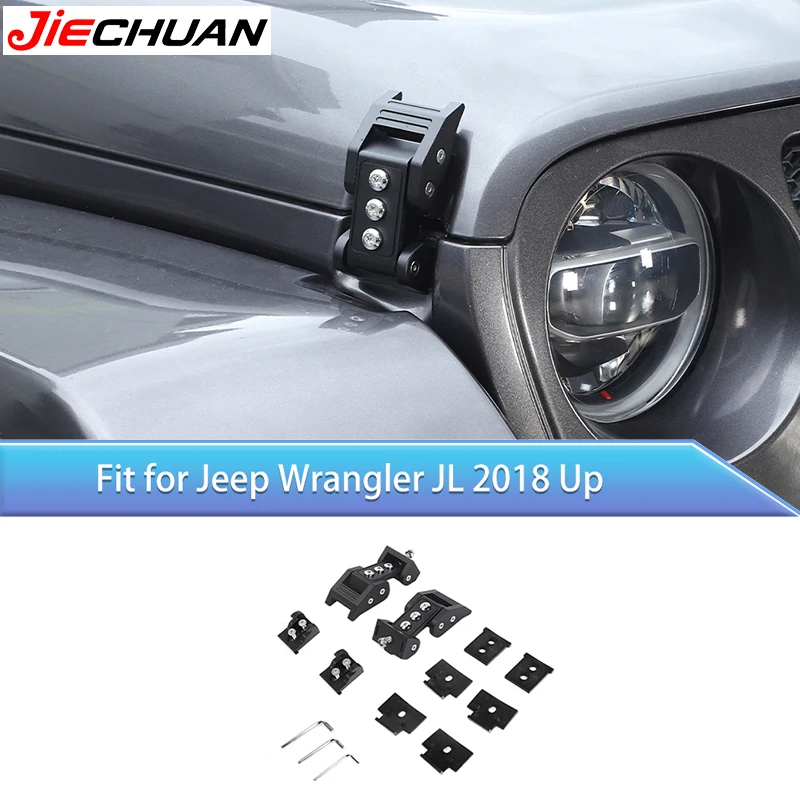 

JIECHUAN Car Engine Hood Latches Catch Anti-theft Lock for Jeep Wrangler JK JL Gladiator JT 2007-2025 Up Exterior Accessories