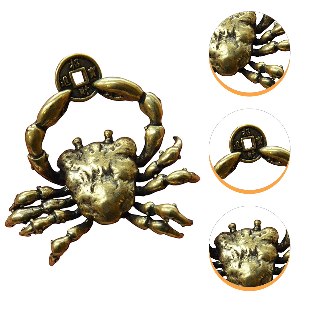 

Brass Crab Figurine Statue Decorations for Living Room Office Study Bedroom Animals Desktop nament Sculptures Gifts