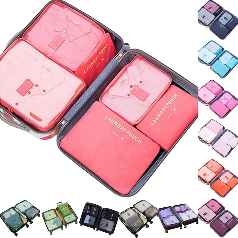 6Pcs/Set Baggage Travel Organizer Bags Multifunctional Waterproof Packing Organizer Travel Bags Clothes Travel Bag Accessories