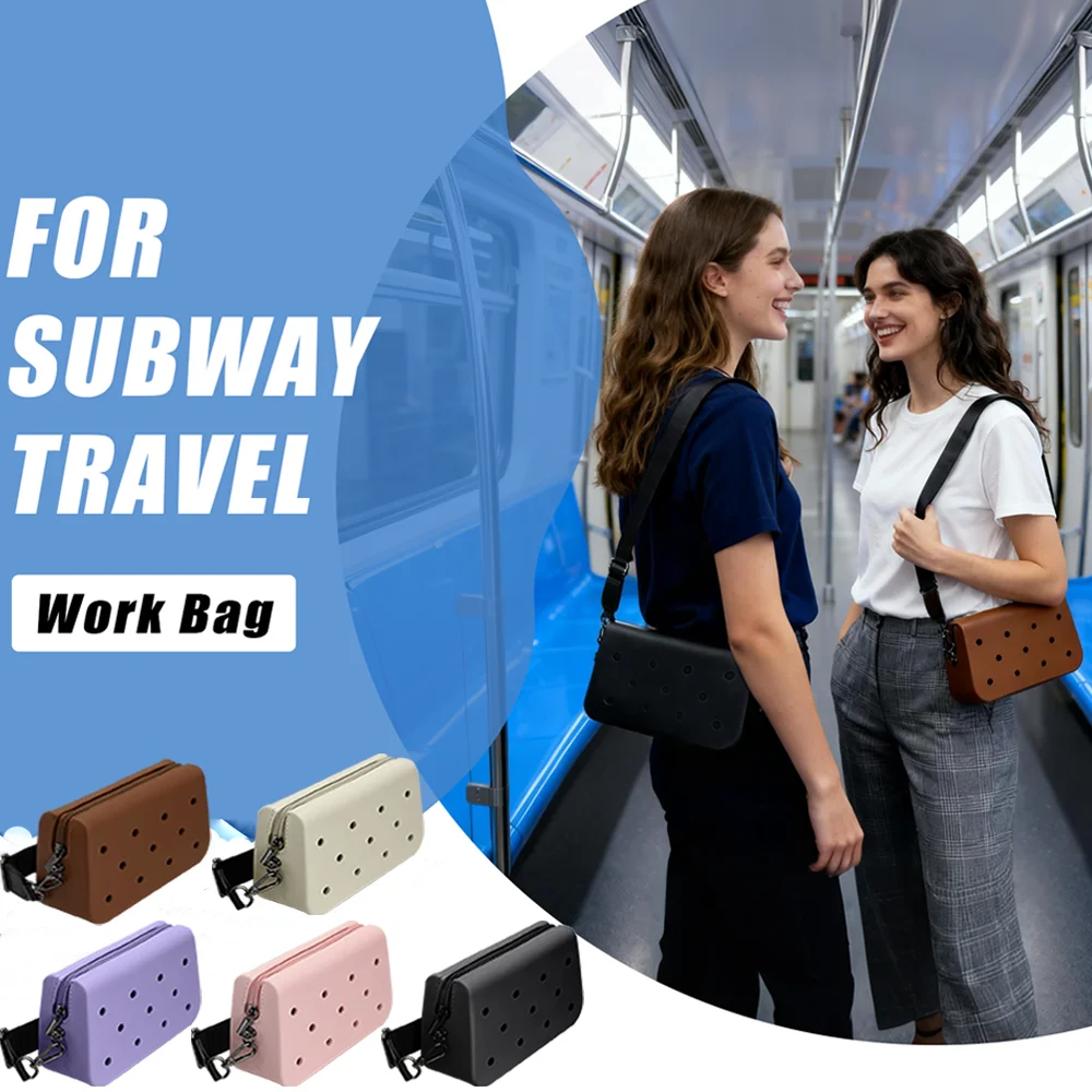 حقيبة صغيرة من السيليكون بكتف واحد للنساء، حقيبة كروس عصرية قابلة للزينة باللون الوردي، حقيبة تنظيم مستحضرات التجميل مثالية للمواعدة #3