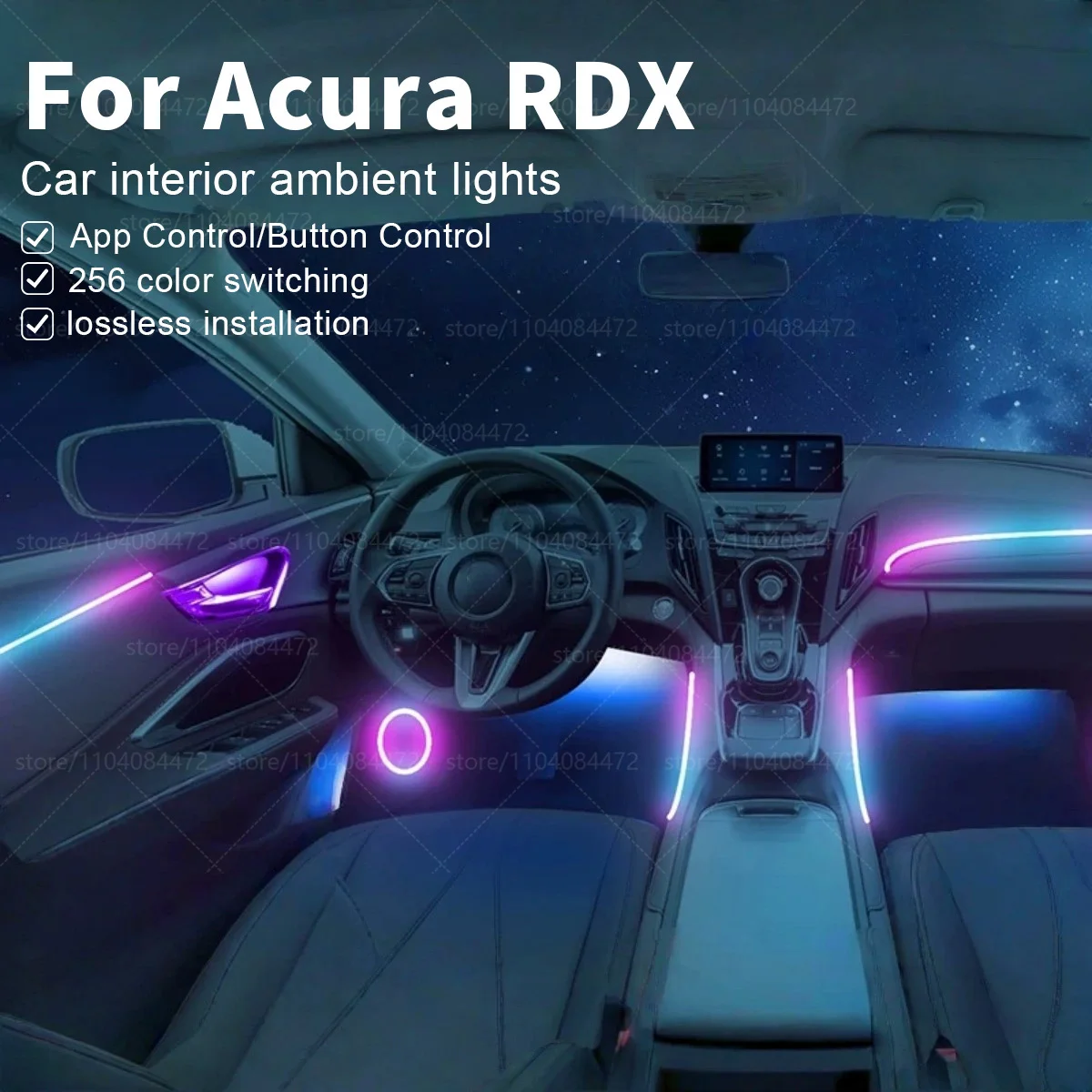 

Для Acura RDX 22in1 RGB салон автомобиля акриловые автомобильные окружающие освещение RGB скрытая акриловая полоса украшения атмосферные аксессуары