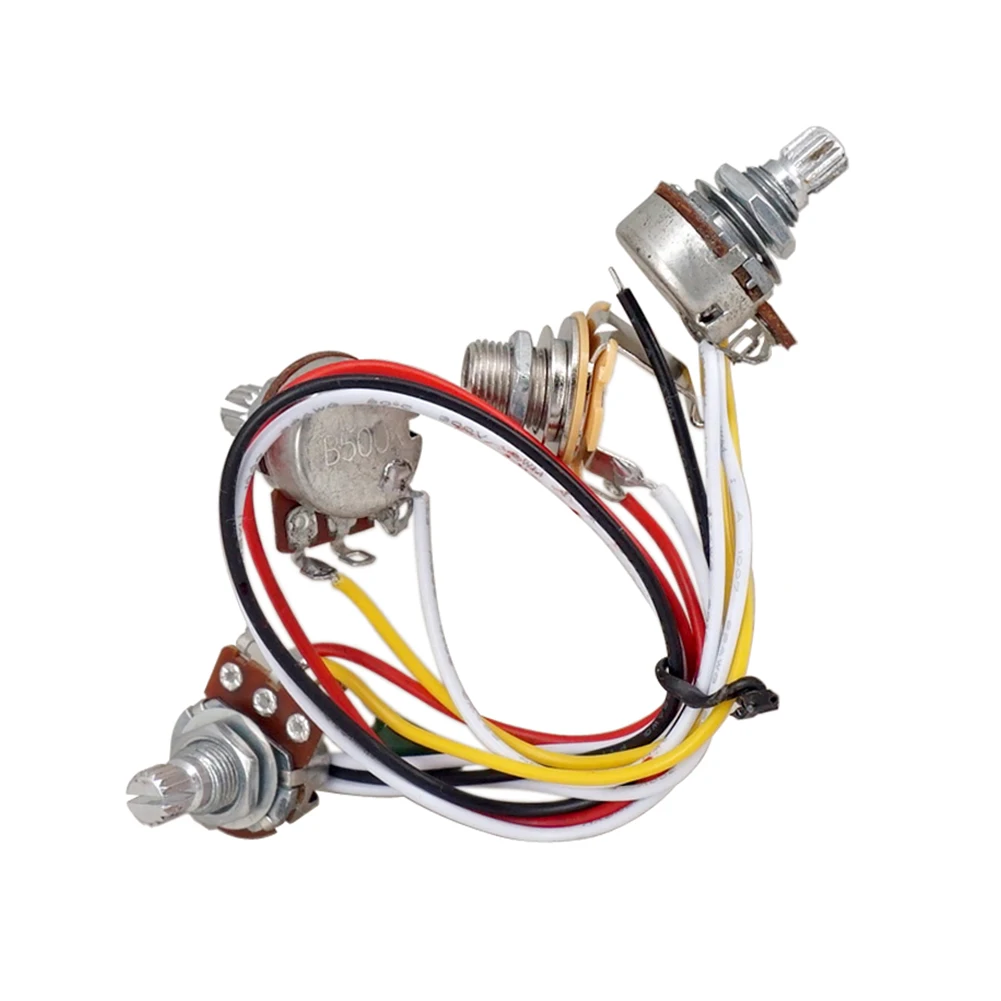 باس الأسلاك الجمعية الغيتار الكهربائي الملحقات لموسيقى الجاز باس الكهربائية باس سلكية مسبقا الأسلاك تسخير مجموعة 500K الأواني #2