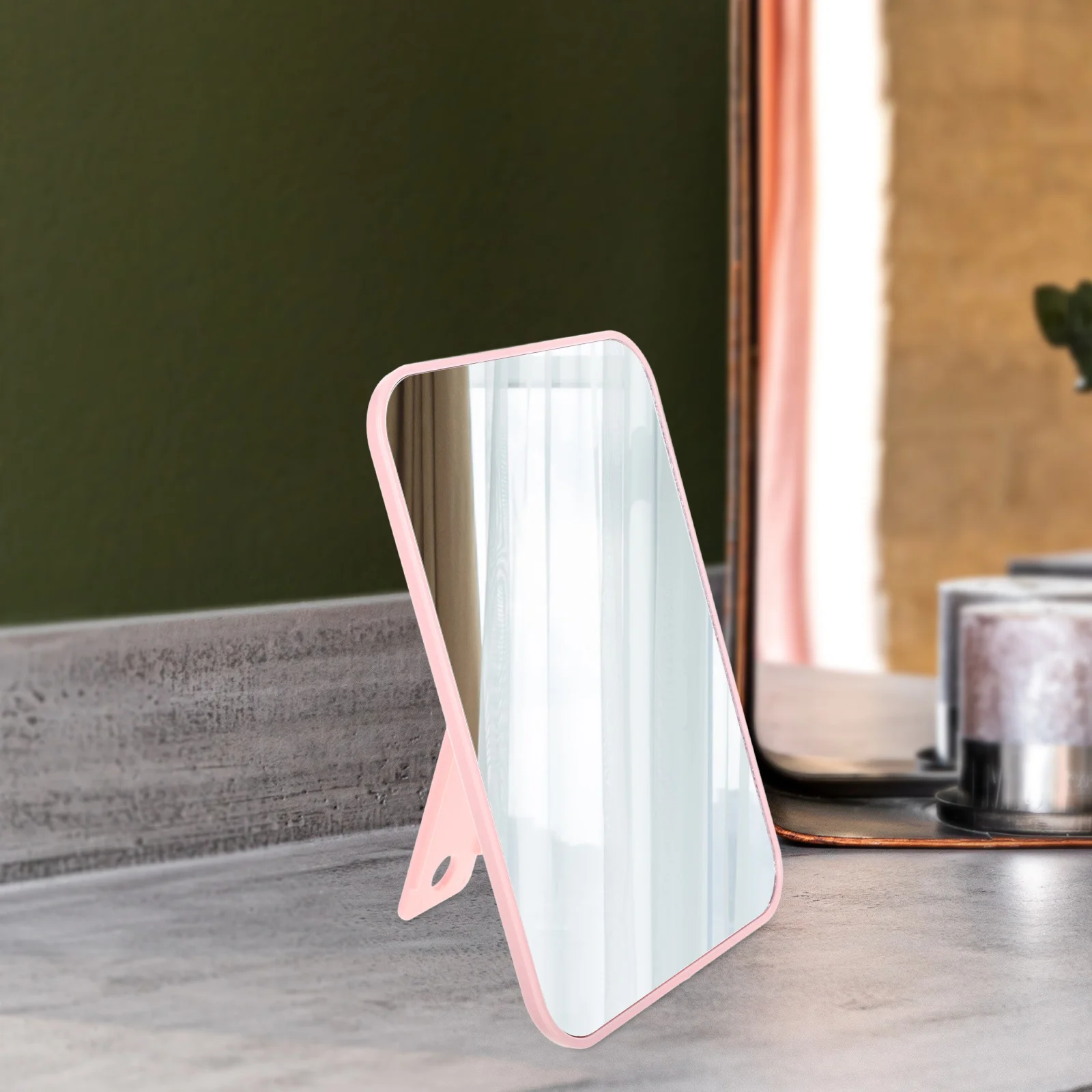 مرآة مكياج مكتبية محمولة قابلة للطي معلقة في أي مكان، متعددة الوظائف تعمل باللمس، مرآة طاولة صغيرة للسفر