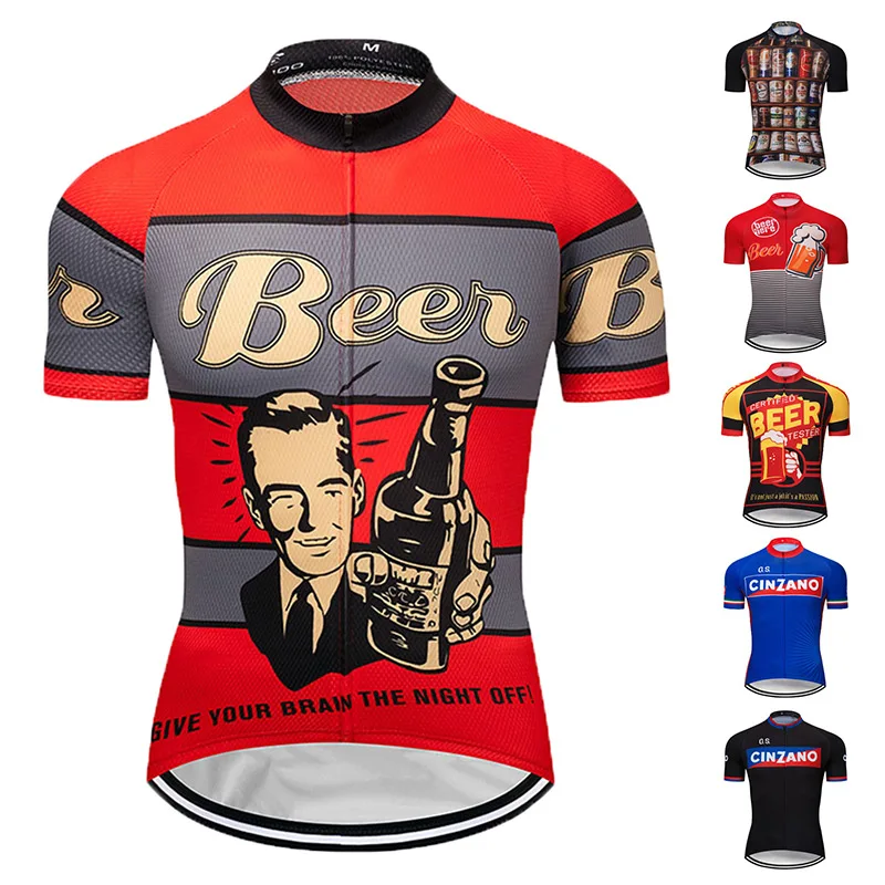 2022 Beer Cycling Jersey Summer Mountain Bicycle Clothing Quick Dry Bike Wear Clothes Men's Short Maillot Roupa Ropa De Ciclismo