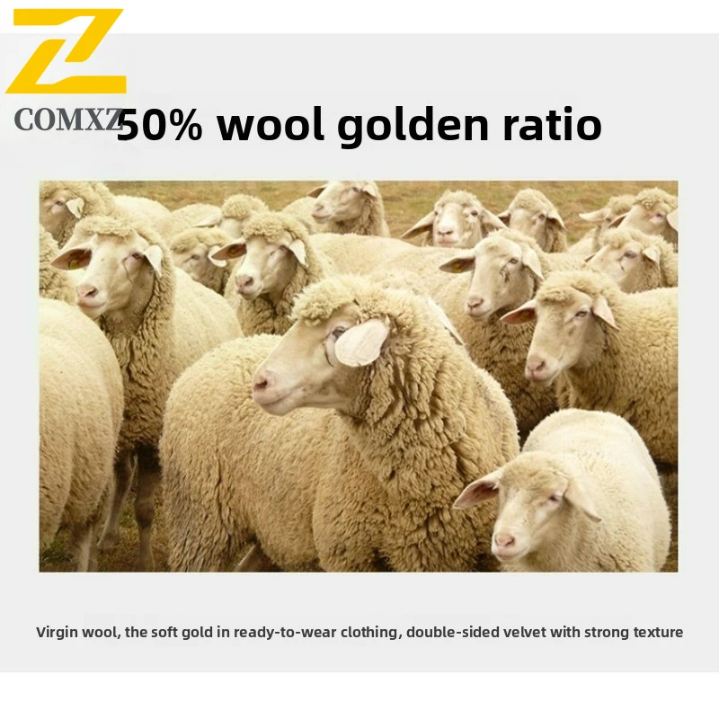 COMXZ سترات شتوية طويلة 2025 رجل الشارع البريطانية سميكة معطف من قماش الكشمير رجل الأعمال الترفيه كلينفيت الصوف يمزج معاطف خندق