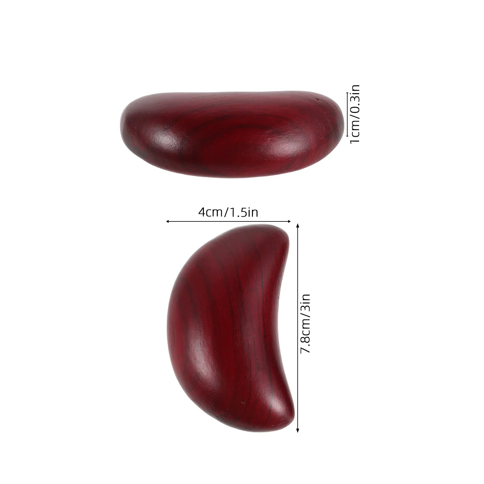 2Pcs Peach Wood Chinese Divination Cup Feng Shui Energy Enhancer Vintage Yin Yang Crescent Moon Symbol Wood Divination Cup