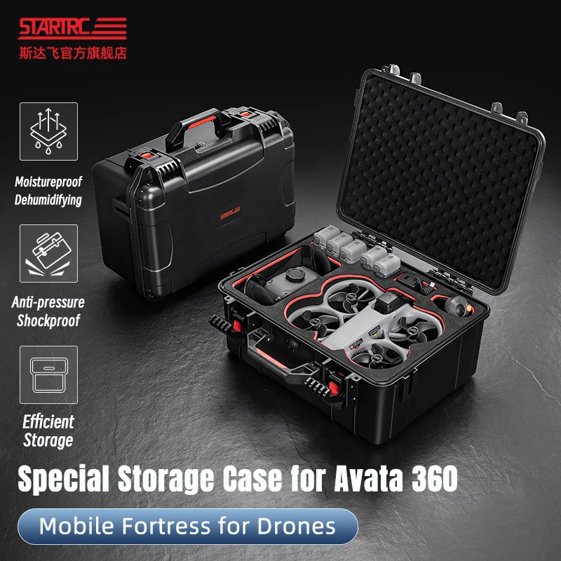 

Жесткий кейс для переноски с ремнем для DJI Avata 360 Fly More Combo, водонепроницаемый бокс для хранения аксессуаров для дрона, сумка для DJI RC 2/Goggles N3