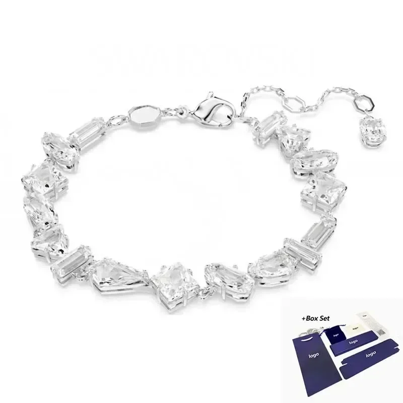 New  Scattered Design White Mesmera Mixed Cut Bracelet Women's Luxury Romantic Jewelry Gift