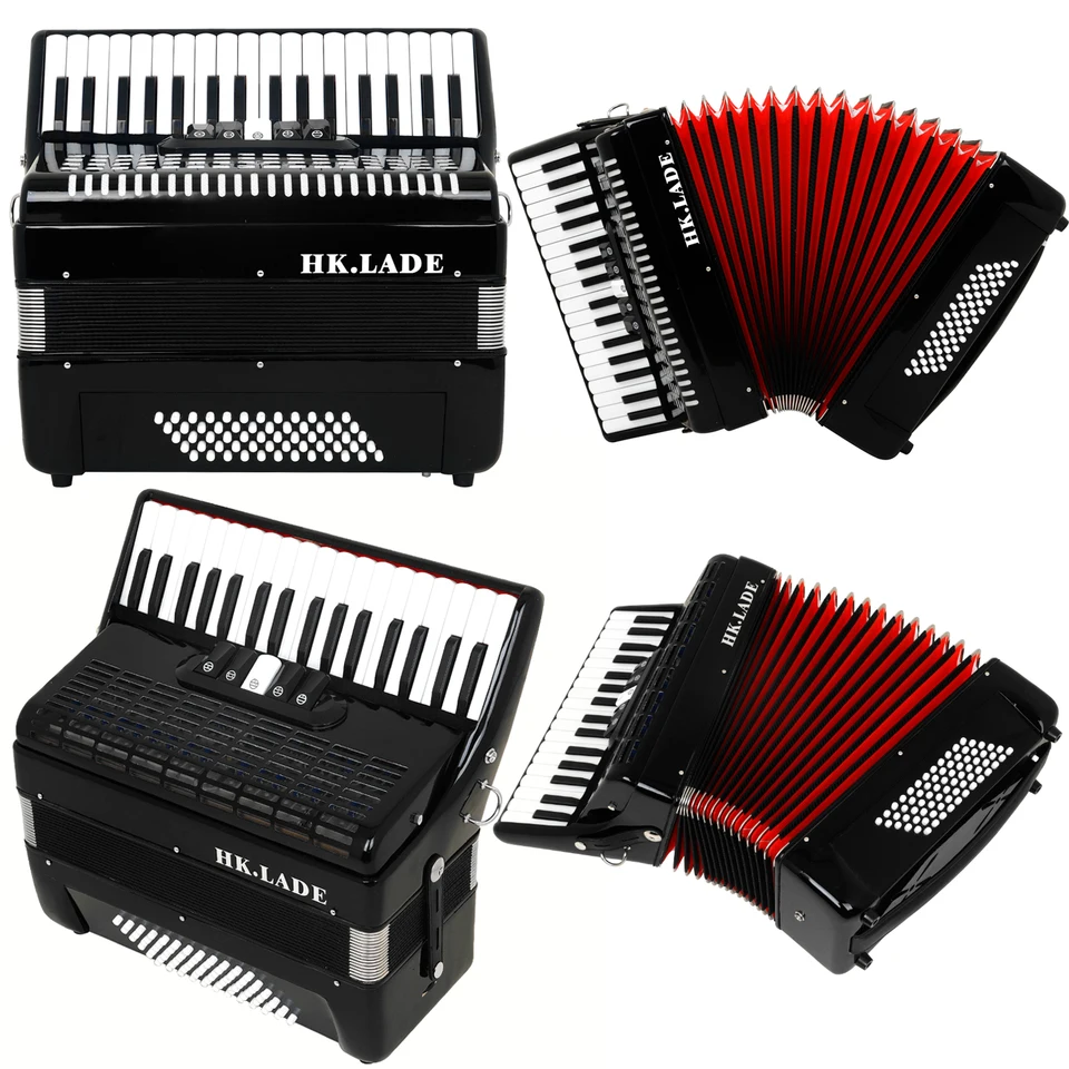 HK · LADE Black Accordion 34 Key 60/72 Bass 5 Keyboard Voice