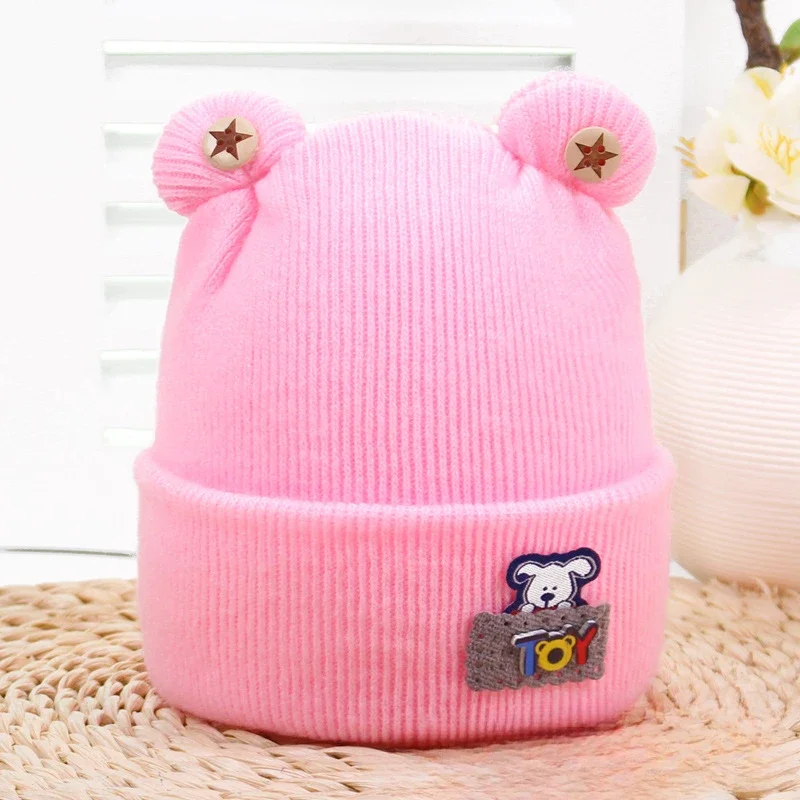 Baby Kids Girl & Boy Hats Autumn Winter Soft Warm Crochet Knit Cartoon Beanie Cap Cute Children Hats Winter for 0-6 Months Baby