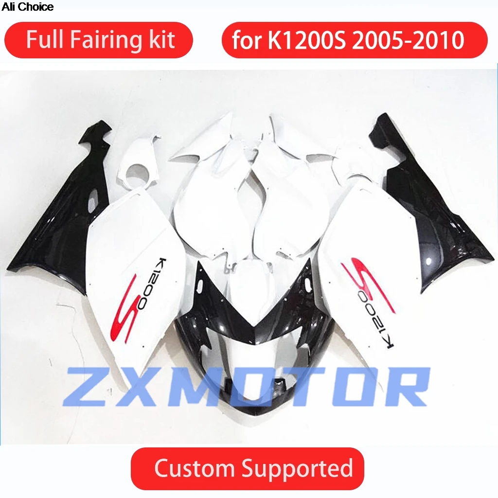 ABS Fairing Kit K1200S 2005 2006 2007 2008 2009 2010 White Customizable Motorcycle Fairings for BMW K1200S 05 06 07 08 09 10