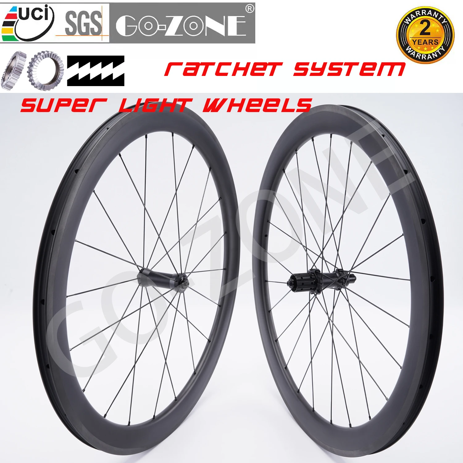 Ultralight 700c Road Carbon Wheelset Rim Brake Ratchet System UCl Approved Gozone R275 Normal / Ceramic Bearings Bicycle Wheels