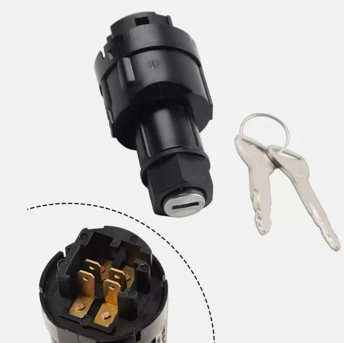 57590-23333-71 Ignition Switch with 2 Keys for Forklift 7FB10-30,8FB10-30,8FD，7FD10-30, 4P Ignition Switch Lock Cylinder
