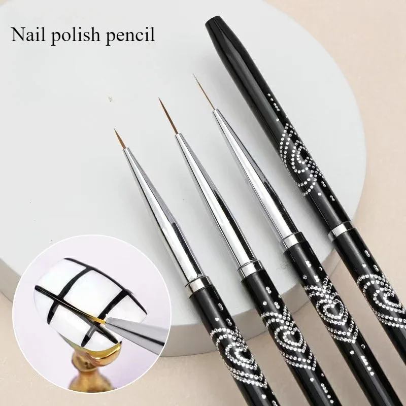 Nail Pencil Set Nail Salon Commonly Used Color Painting Flower Pen Ultra Fine Thread Pen Hook Edge Faint Light Therapy Brush