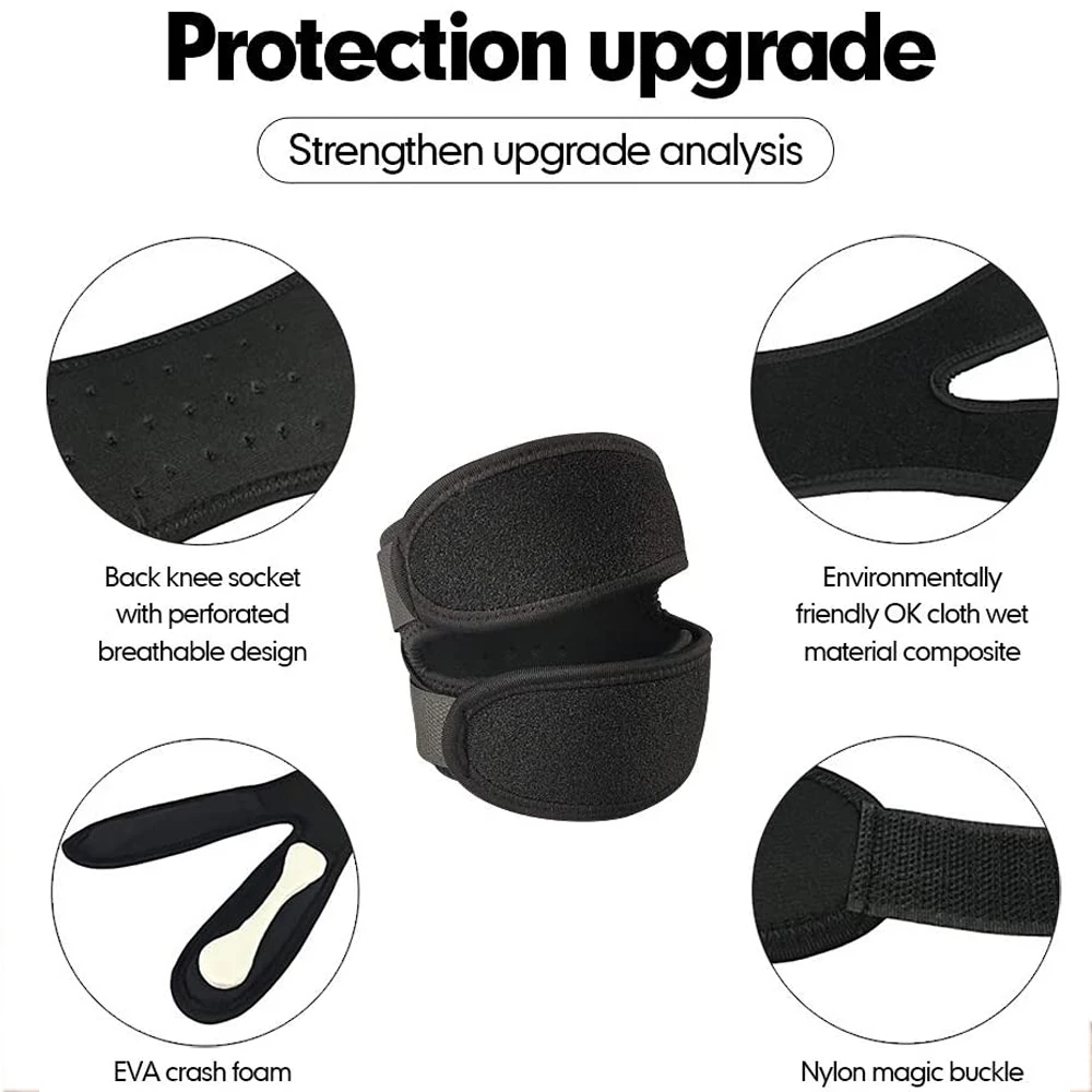 1 PC Sports Kneepad Double Patellar Knee Patella Tendon Support Strap Brace Pad Protector Open Knee Wrap Band Fitness