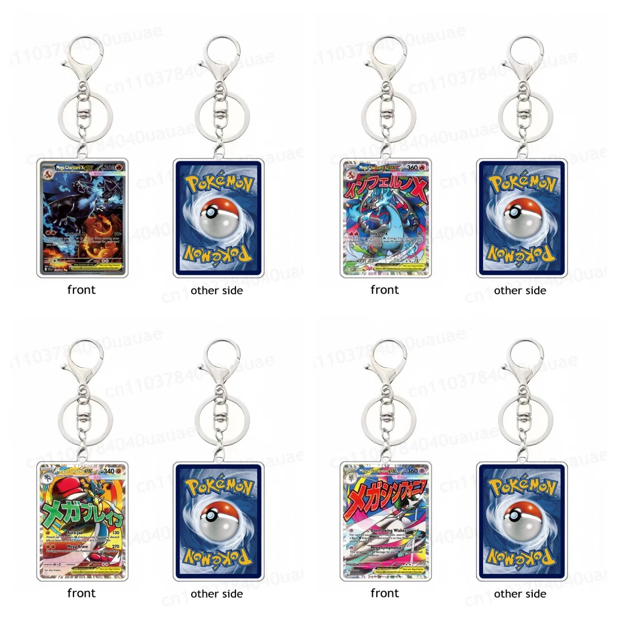 لتقوم بها بنفسك Ptcg جمع بطاقات M2 ميجا Charizard X Ex بطاقة الألعاب المفاتيح قلادة ظهره قلادة مجوهرات هدايا العيد