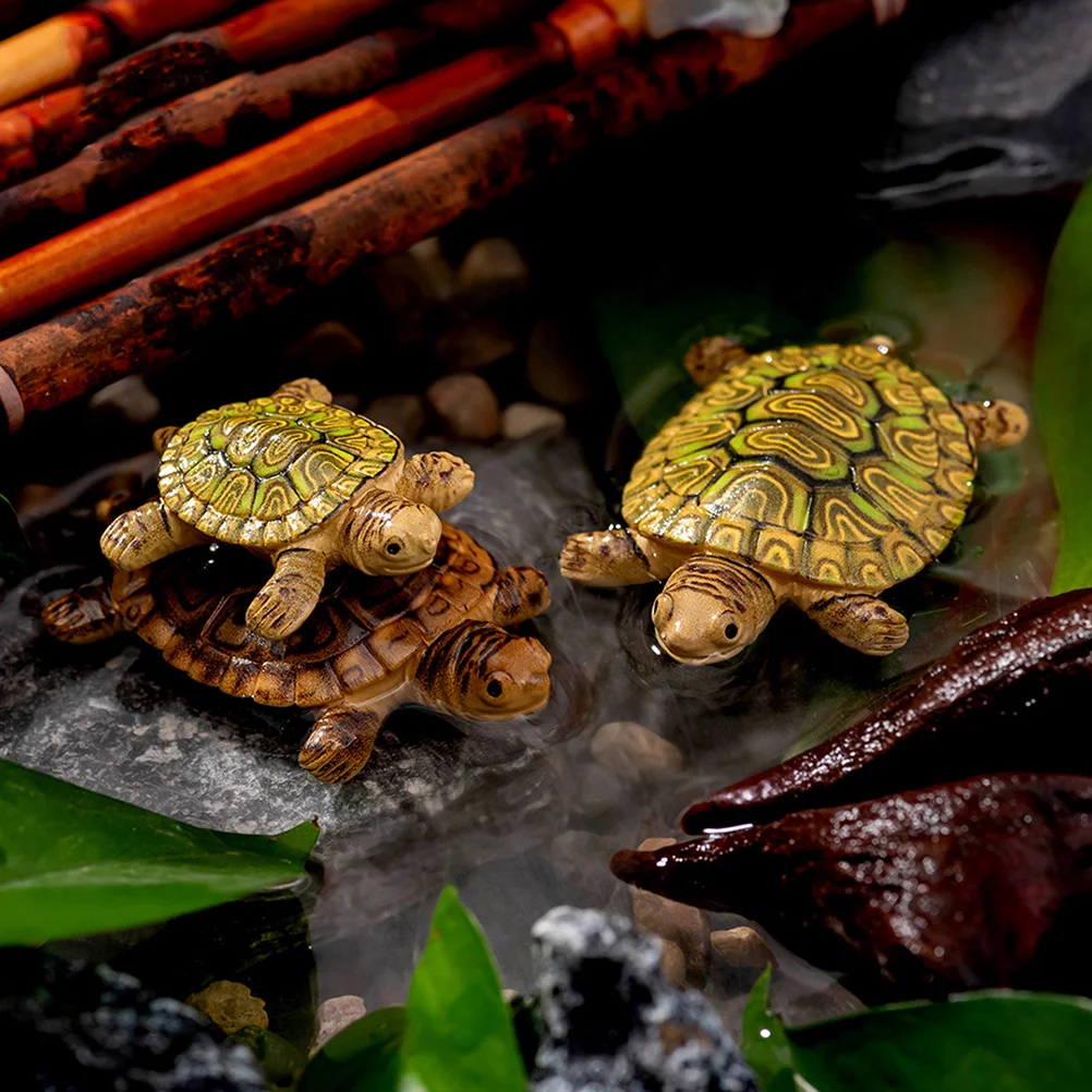 12Pcs Floating Turtle Ornaments Mini Aquarium Garden Landscaping Decorations Micro Landscape Fish Tank Pond Floating