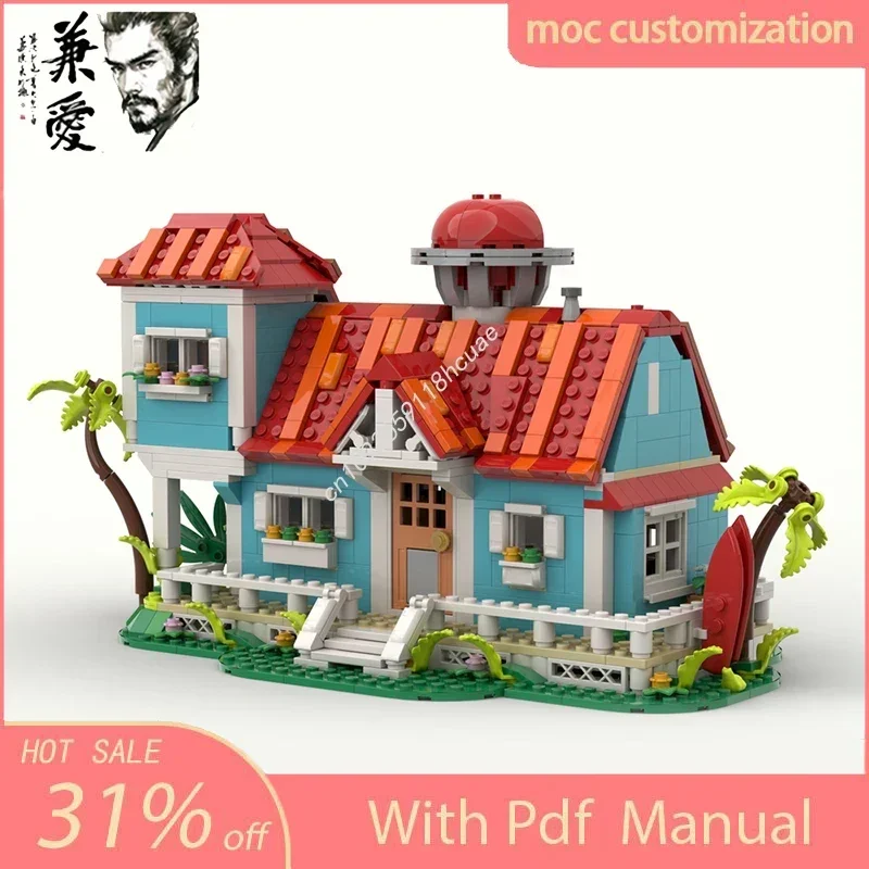 

Конструктор MOC «Пляжный домик Лило и Стич», совместимый с моделью 43268, развивающий набор для сборки, игрушка-подарок для детей