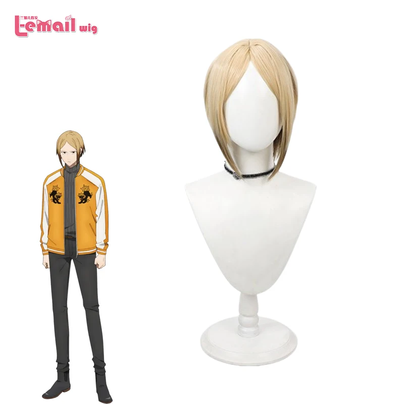 

L-email wig Synthetic Hair Anime WIND BREAKER Kota Sago Cosplay Wig Short Yellow Color Cosplay Wigs Heat Resistant Wig