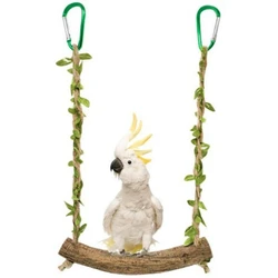 Parrot Stand Swing Toy Wood Perch Resistant Puzzle Fitness Bird Perch Stand