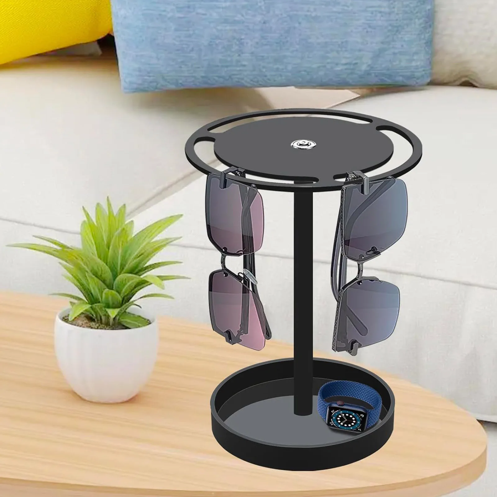 

Sunglasses Storage Rack Display Holder Extra Large Stand Eyeglass Black Rotatable Acrylic Tray Jewelry Glasses Desktop Organizer