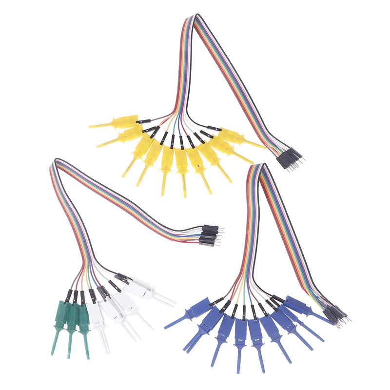 At The Front Connect Chips Pins Power Tools 30CM 10 Needle Hook Clamp Kit Logic Analyzer Cable Clamp Probe With Springs