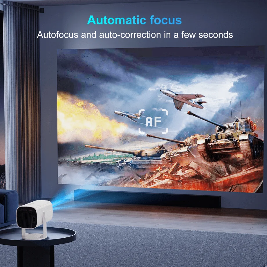 K2N Mini Projector Portable 4K Support with 270° Rotatable Auto Keystone Native 1080P 22000 Lumens Home Cinema pro