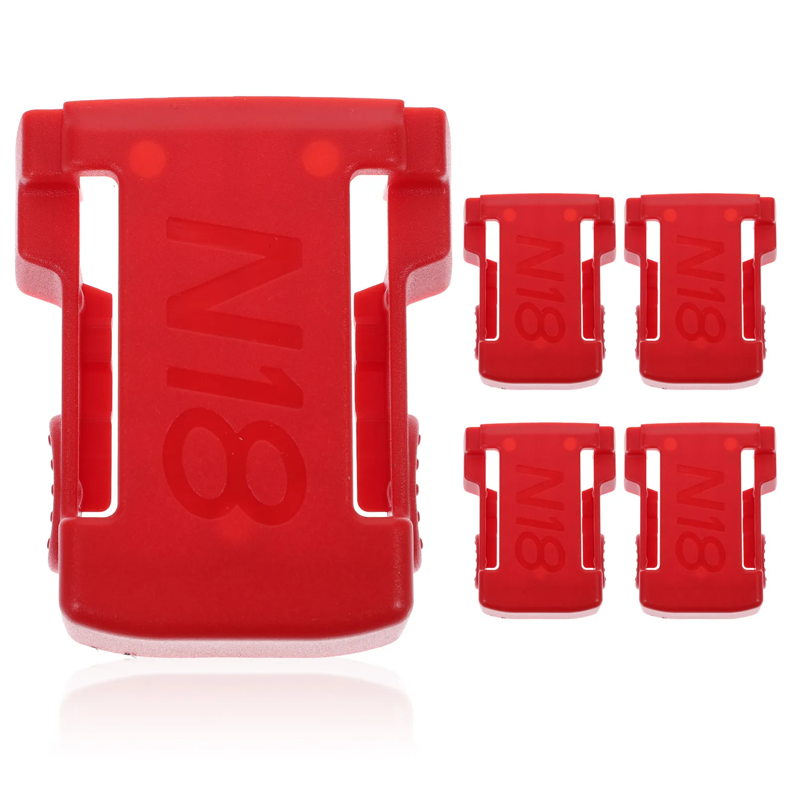 5Pcs 18V Electric Tool Battery Holder Dock Mount for 1.0ah-12.0ah Batteries ABS Pc Wall Rack Storage Shelf Tool Organizer