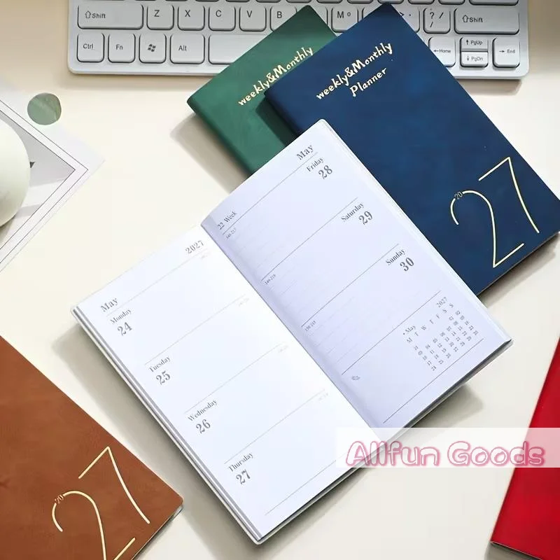 [TG835]A6 2027 Portable Planner - With Bookmark - 60 Sheets - 120 Pages - 365-Day Time Management Organ