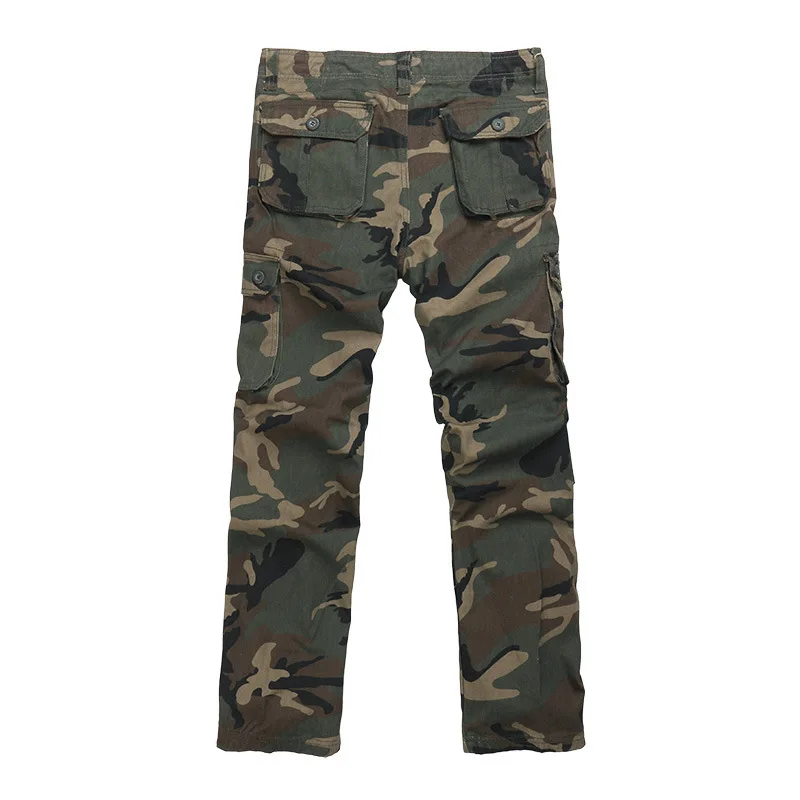 2025 High Quality Men's Cargo Pants Casual Loose Multi Pocket Cotton Pants Long Trousers for Men Camo Joggers Plus Size 28-40