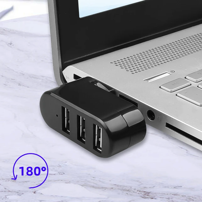 3 portas rotatable usb 2.0 divisor hub otg alta velocidade de transferência dados adaptador para computador portátil macbook pro ar universal usb cubos