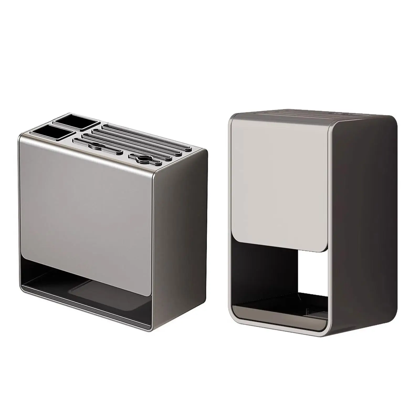 Knife Block Multi Grids with Drain Tray Storage Rack Modern Drying Rack