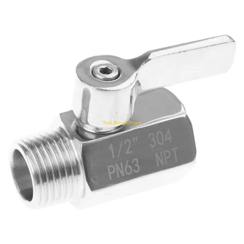 

NPT Threaded Two Way Ball Valves 1/2Inch Port Stainless Steel Shower Water Control Valves Water Flows Control Device