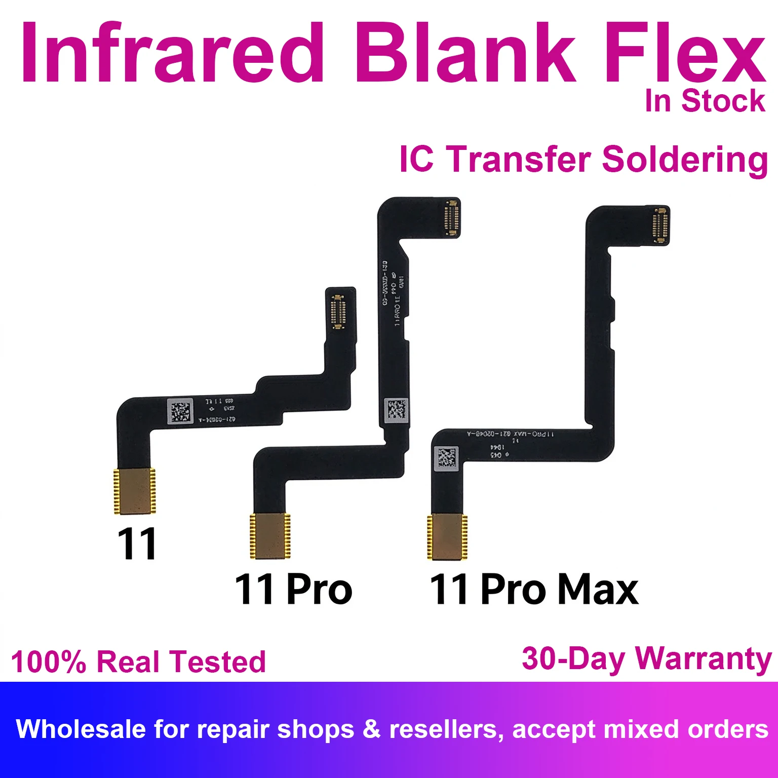 Infrared IR FPC Blank Empty Flex Cable for iPhone 11 Pro Max Face ID Repair Ribbon Replacement Parts IC Transfer Soldering
