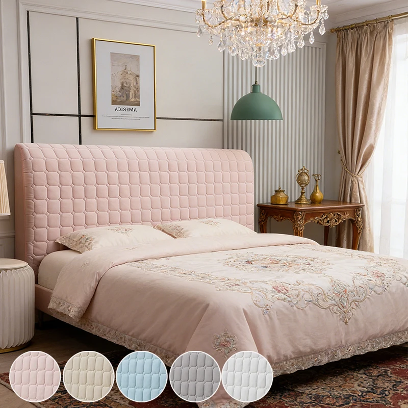 

1pc Ice Silk Latex Headboard Cover, Thicken Removable Full-Size Bed Head Cover for Upholstered Headboard Bed Protector 침대 머리덮개