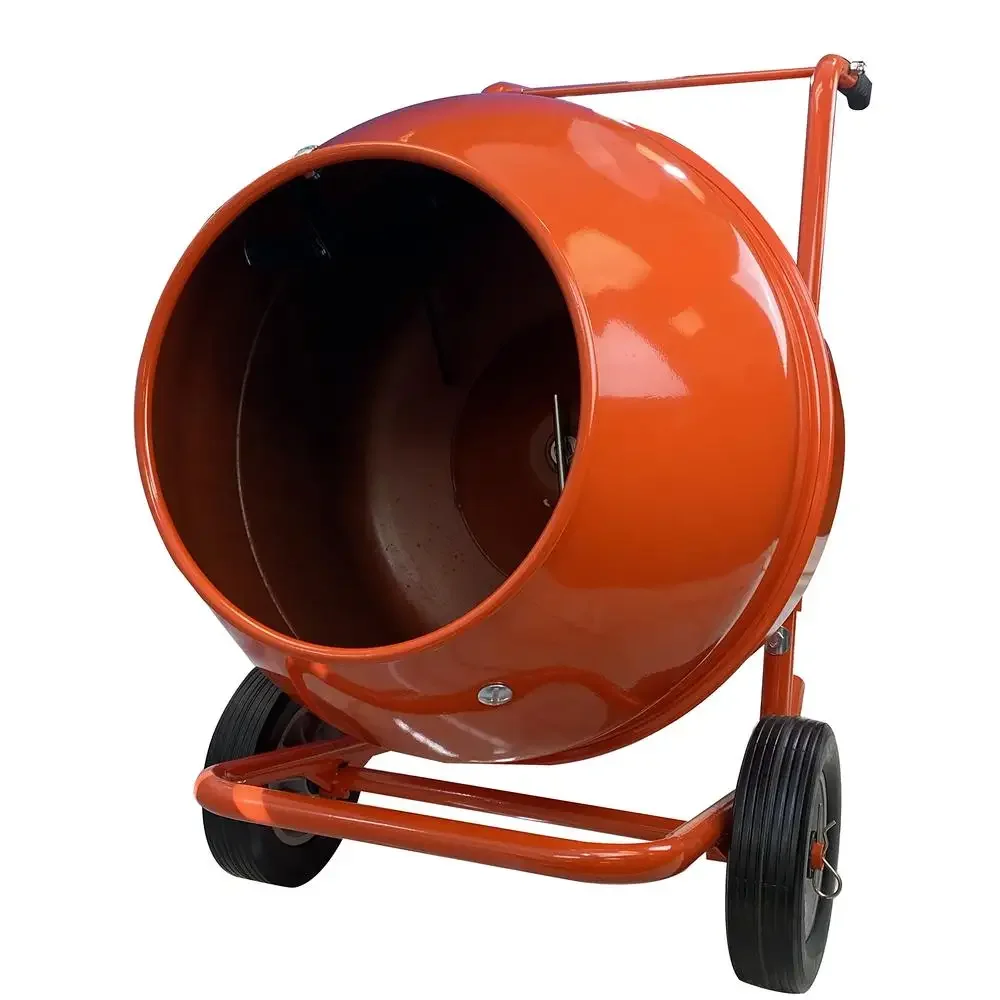 5 Cu Ft Electric Concrete Mixer Portable Wheel Barrow 0.5 HP Rollaway Design Batch Output 275 lbs