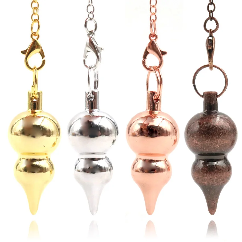 XSM Copper Metal Gourd Dowsing Spiritual Reiki Pendulum Pendant Pendulum Meditation for Healing Balance Meditation Scrying