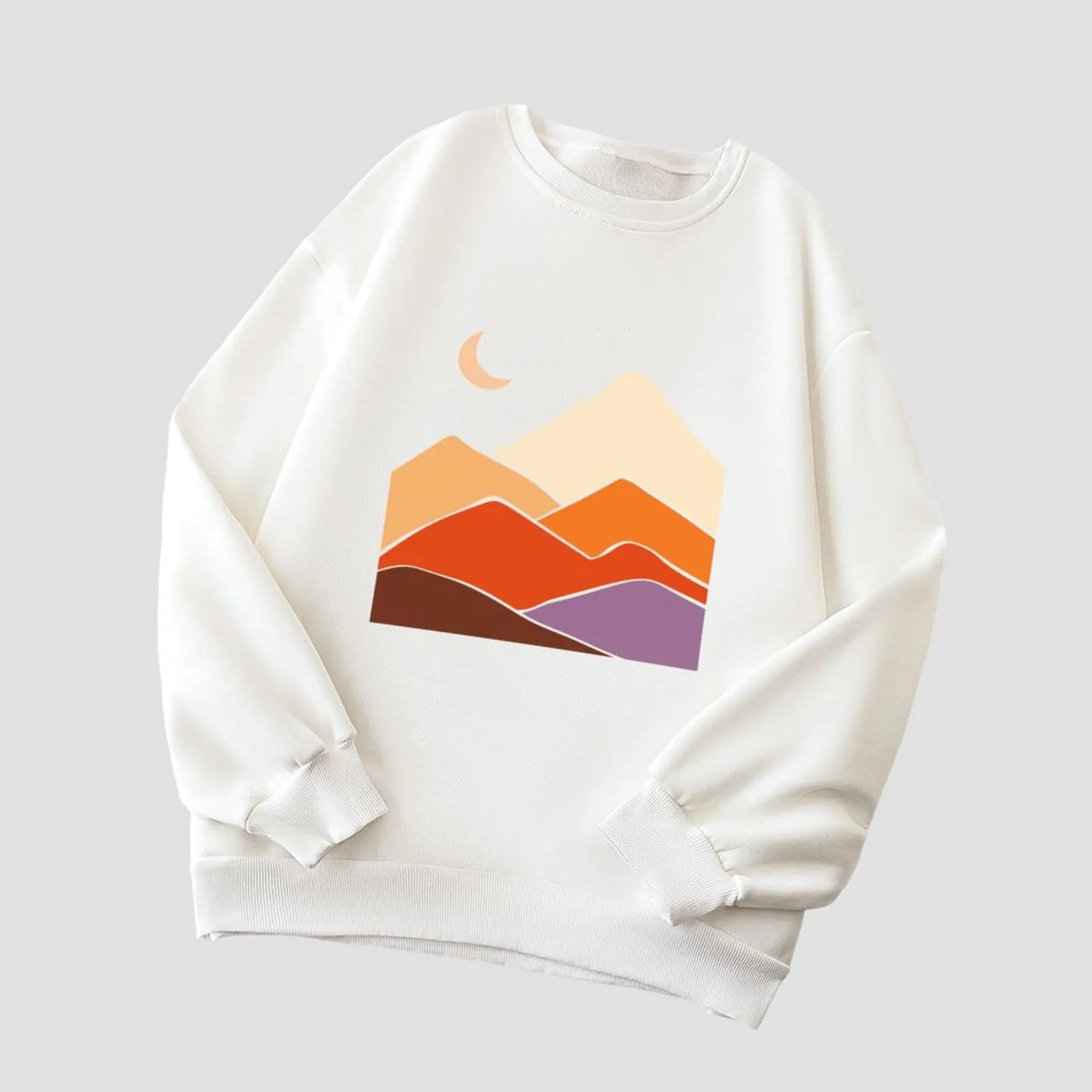 

Women's Sweater Sweatshirts Velvet Winter Casual Spray-painted Print Colorful Long Sleeve Pullovers Autumn Woman Clothes