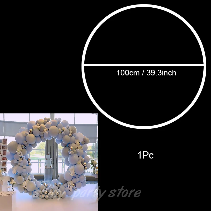 PVC Ring Balloon Arch DIY Wreath Frame Background Holder Circle Ballon Stand Wedding Arch Birthday Party Decor 5M Balloon Chain