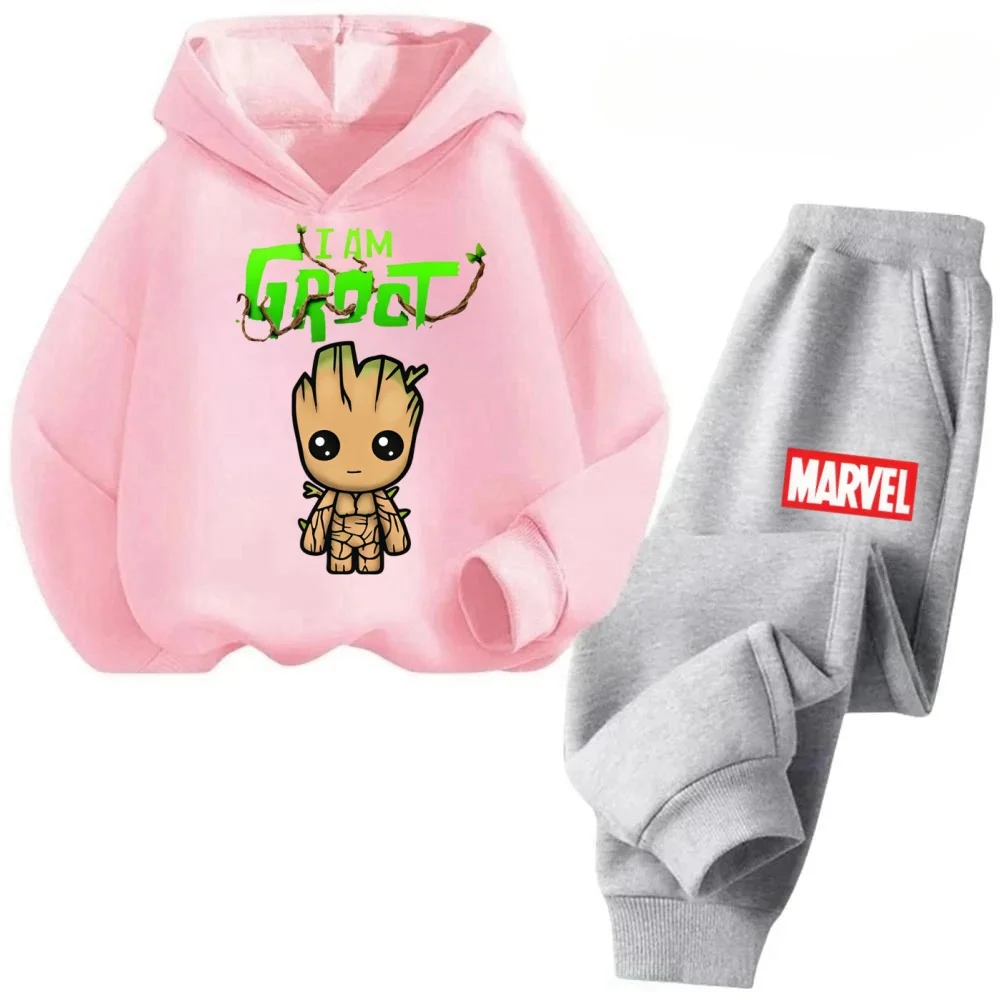 

Boys Girls Marvel Hoodie Tracksuit 2PCS Super Hero Long Sleeve Tops Pants Soft Comfortable Daily Outfit