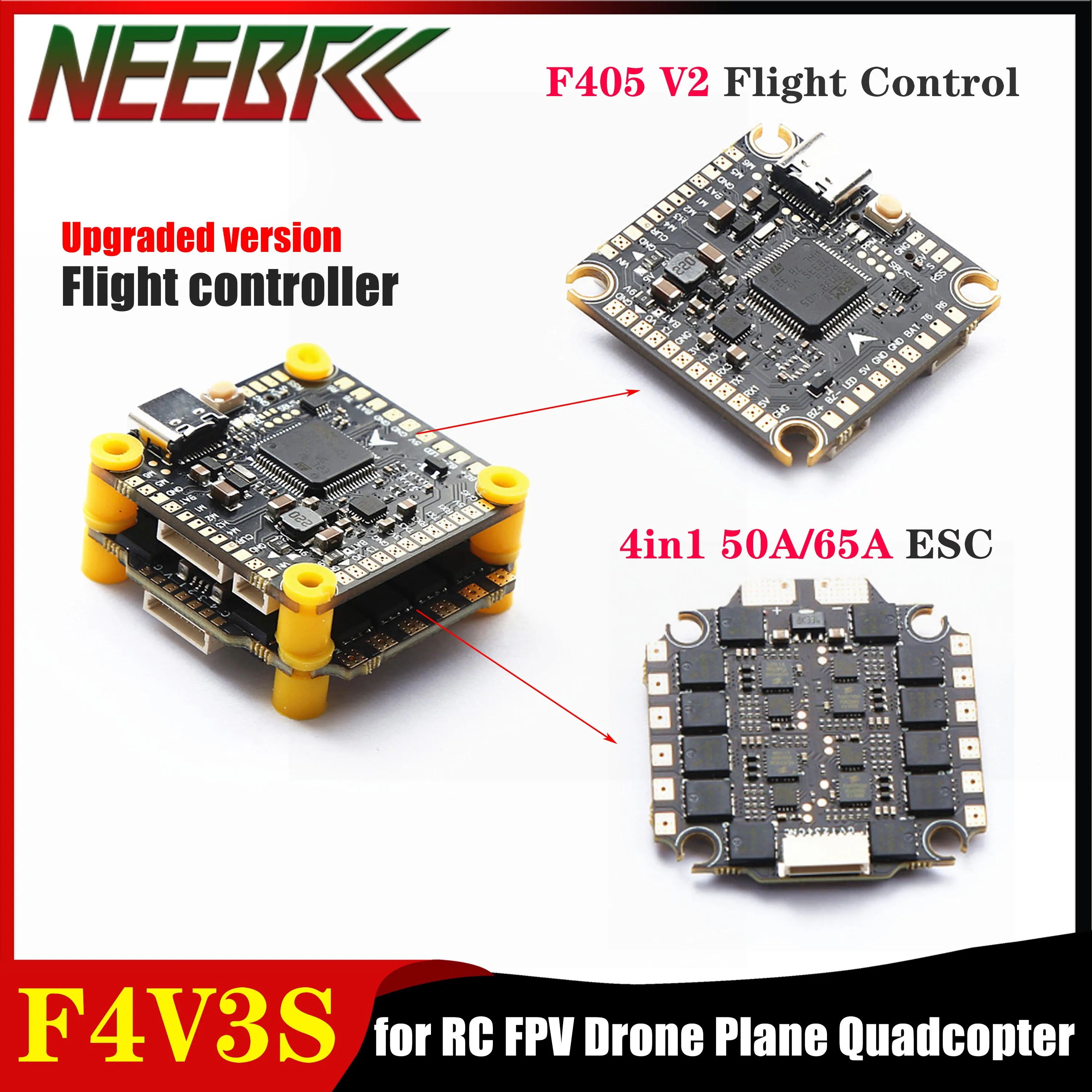 GTSKYTENRC Tracker F405 V2 F4V3S Flight Control FC Ondersteuning BetaFlight/INAV BLS-50A/65A 4in1 ESC voor RC Drone Vliegtuig Quadcopter