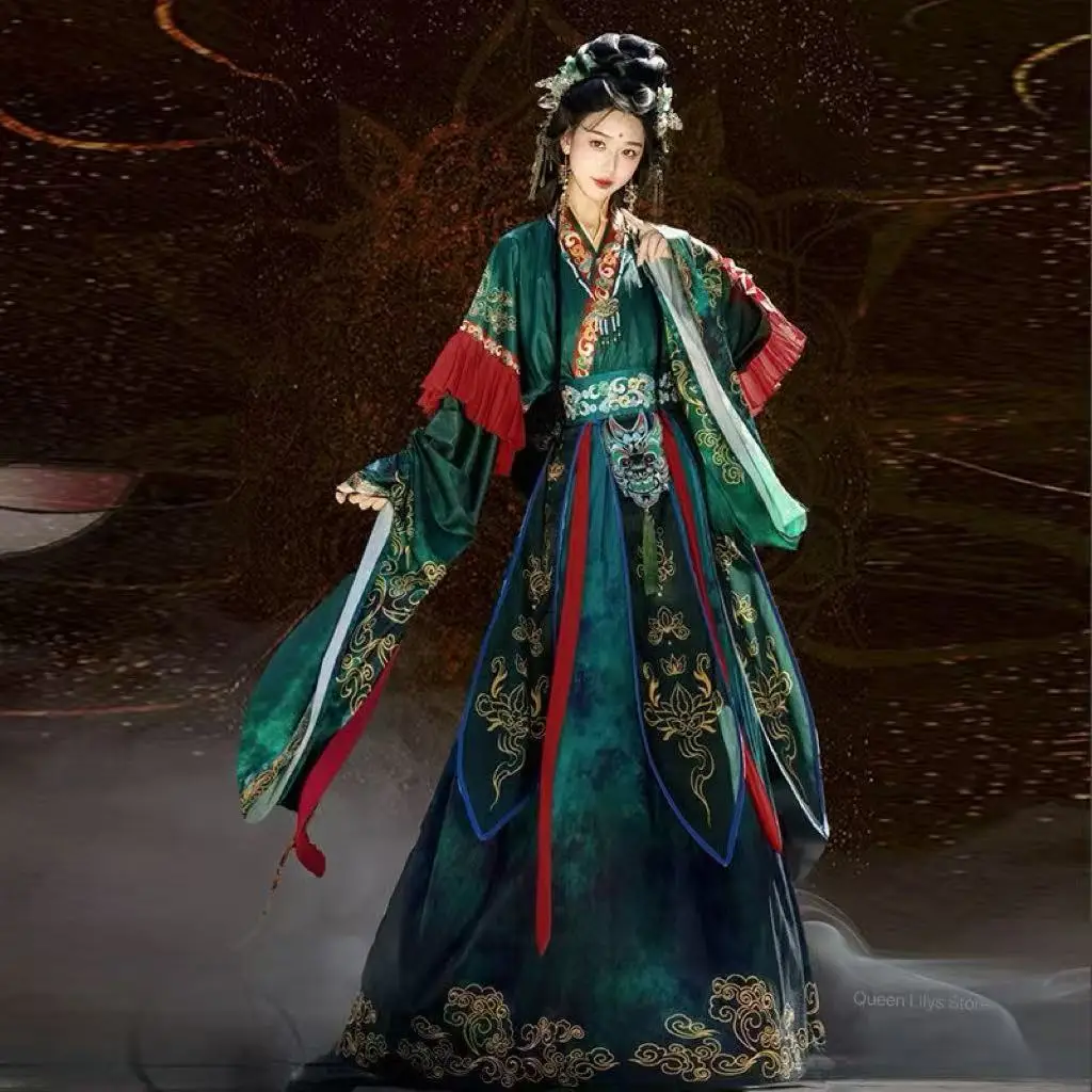 

Оригинальное платье Wuxia Hanfu, женская традиционная китайская одежда, Weijin Period, сценические костюмы с перекрестным воротником, карнавальный костюм для косплея