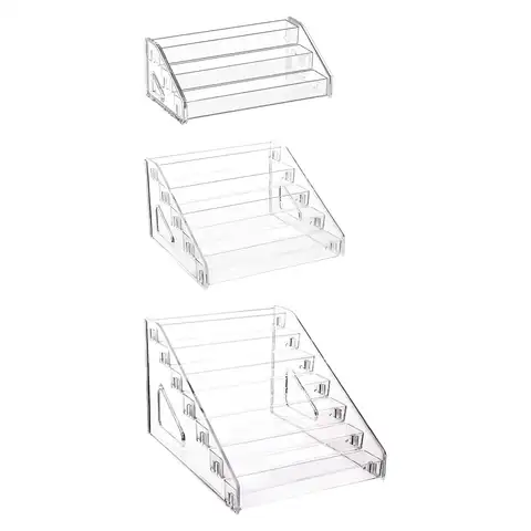 Acrylic Display Rack Display Riser Nail Polish Holder Tiered Organizer Challenge Coins Rack for Medals Badges Toys Mini Dolls
