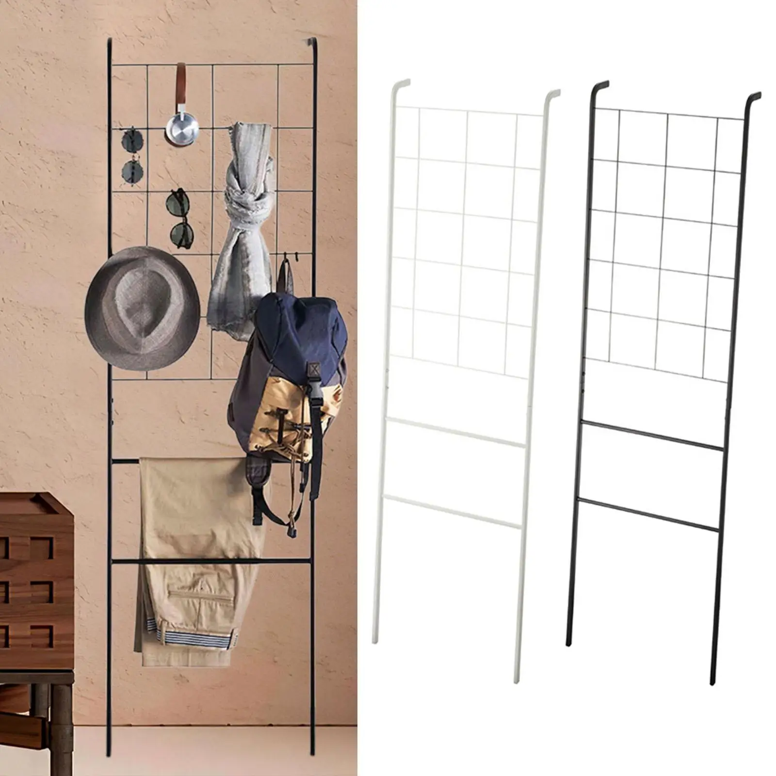 Home Leaning Ladder Rack Storage Space Saving Towel Rack Display Towel Ladder for Bathroom Living Room Kitchen Farmhouse Home