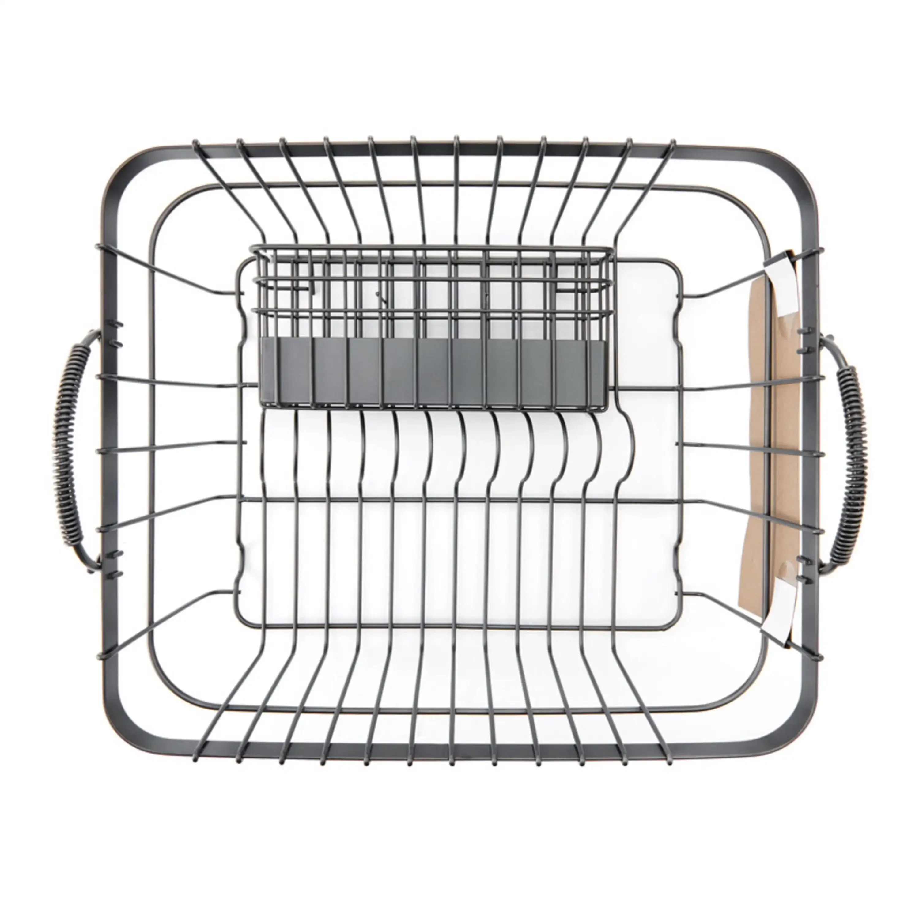 

Metal Dish Rack with Caddy, Antique Gray,Hand wash recommended,Extra-wide storage slots