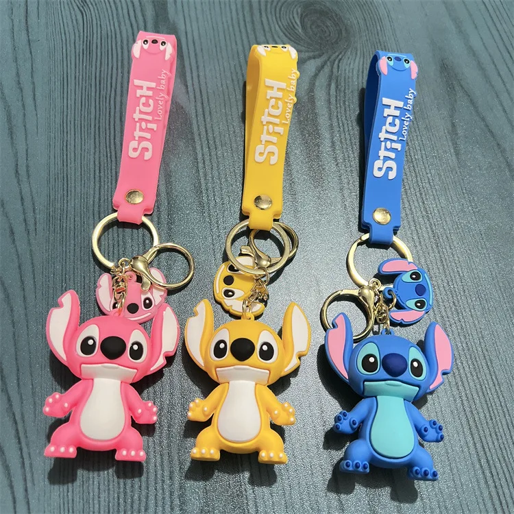 Clé beurre à quatre pattes Disney Stitch Anime, pendentif mignon, sac décoré, accessoire de dessin animé, périphérique, cadeaux de Noël