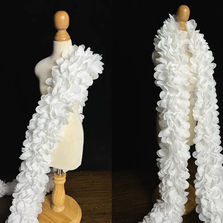 1 Meter New  Lace Fabric Trim for Fashion Designers Ideal for Puffy Skirts and Clothing Decoration 12cm Wide