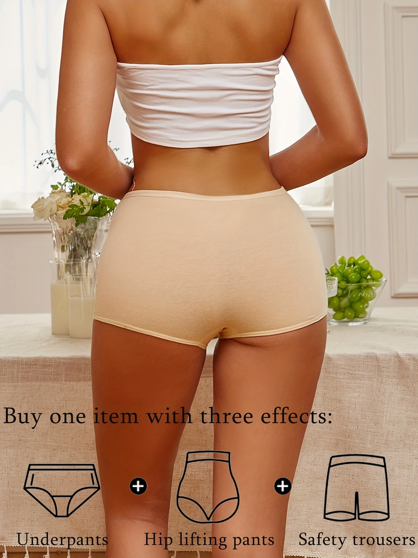 Women Seamless Mide Rise Panties Cotton Underwear Women\'s Boxer Pants Fashion  Seamless Safty Pants Female Breathable Lingerie