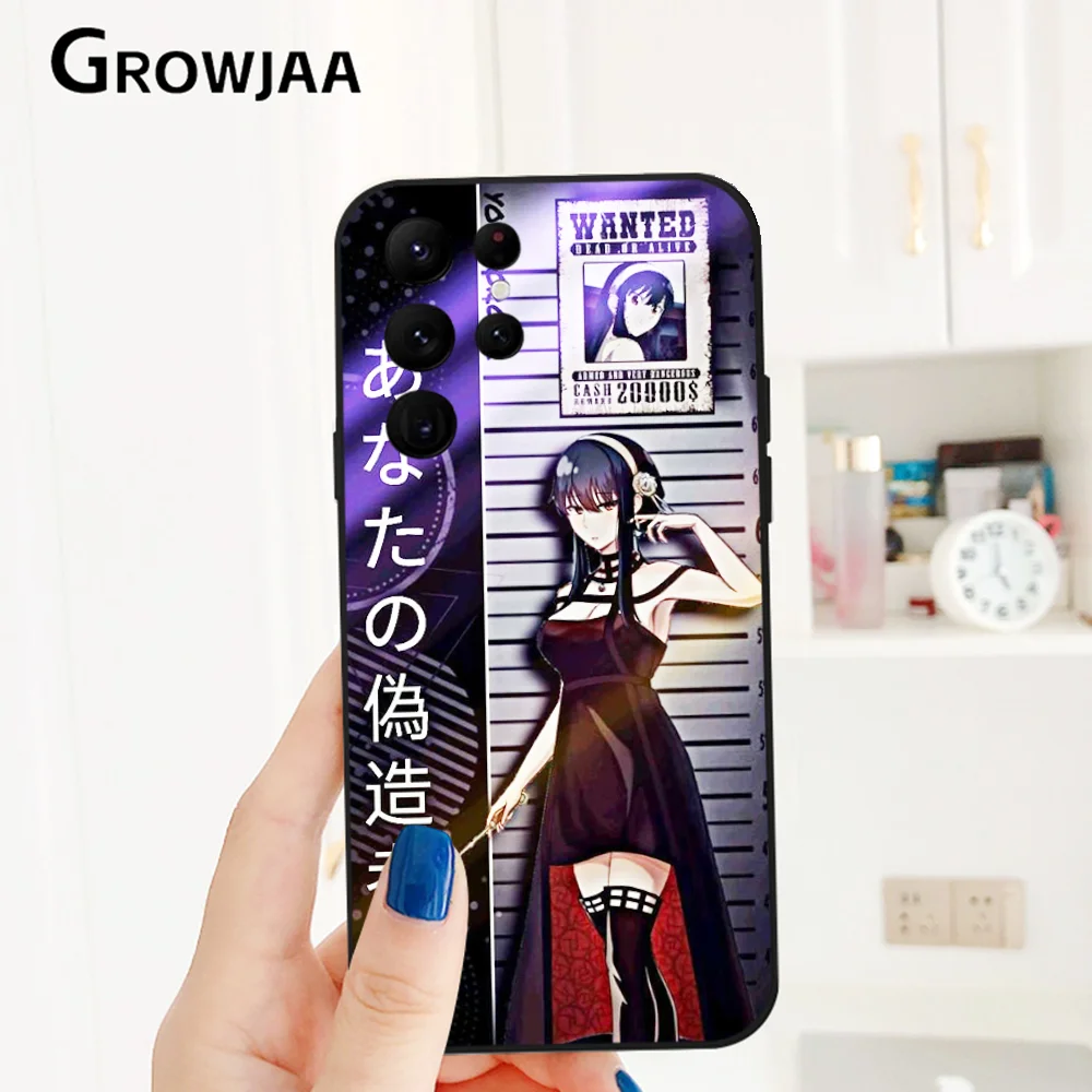 Etui na telefon Kawaii Anime S-SPY×FAMILY A-Anya do Samsung Galaxy S24 Ultra S22 S23 Ultra S21 S20 5G Protective Silicone TPU Funda