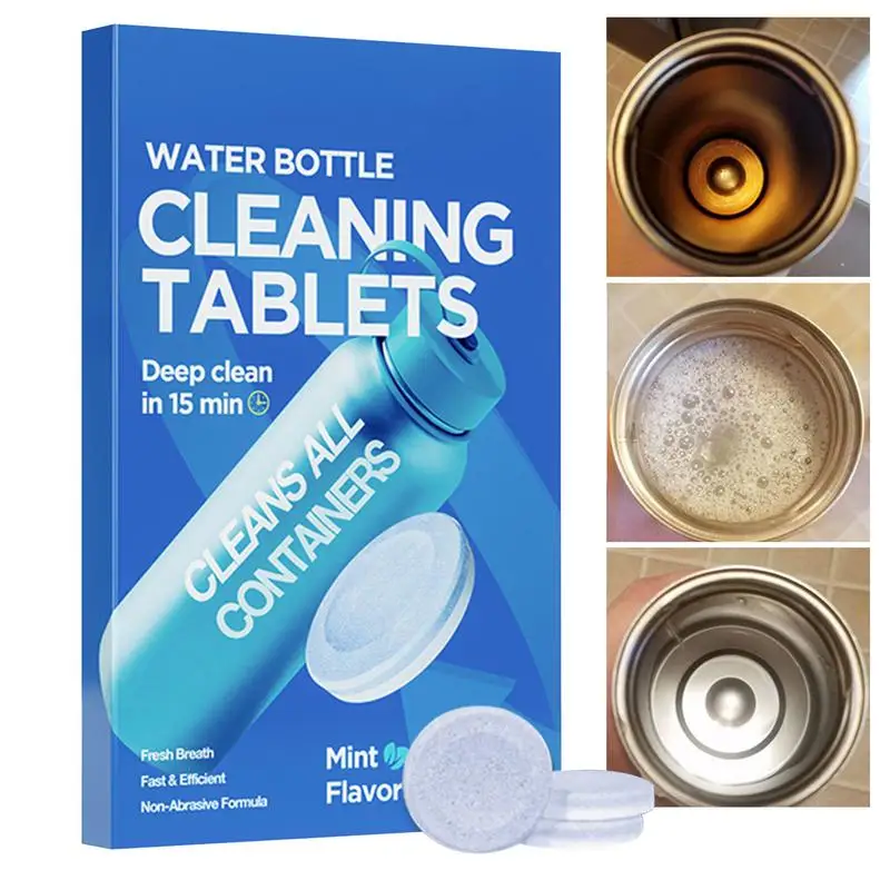 Water Bottle Cleaning Tablets 24pcs Odor Remover Tablets For Kettle Active Plants Flavor Bottle Stain Removal Tabs Odor Remover